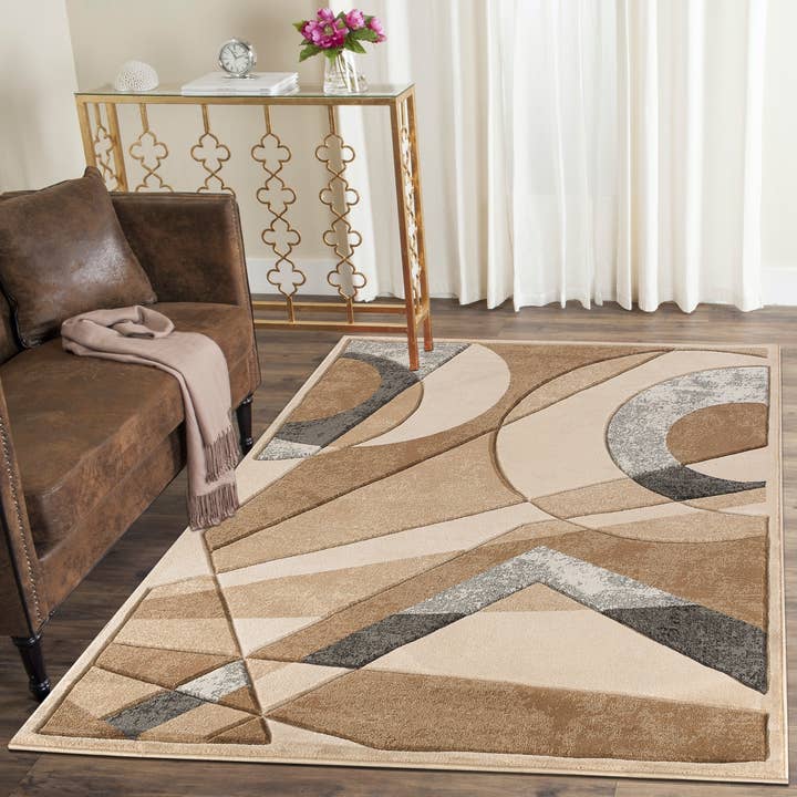 Alfombra geométrica moderna, suave y gruesa, beige, de 5 x 7 pies, 206 para venta al por mayor de home mart goods
