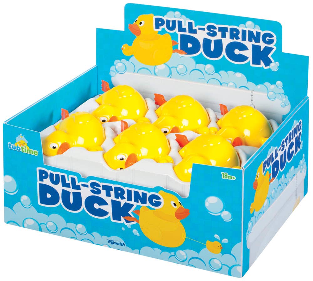 Toysmith - Wholesale Bath Toy - Baby - Tub Time - Pull-String Duck, Swimming Duck Bath/Pool Toy