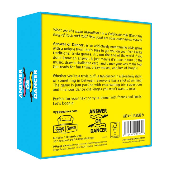 Hygge Games - Wholesale Card Game - Card Game - Answer or Dancer1