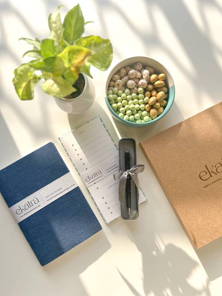 Lote de regalo de productividad sostenible de Ekatra - Azul sólido para venta al por mayor de Ekatra