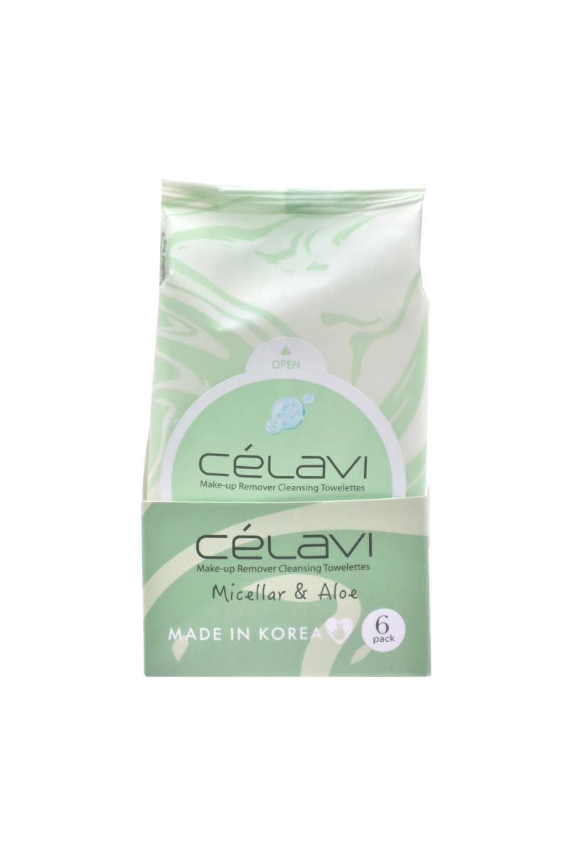PINEAPPLE Beauty - Wholesale Face & body wipes - Celavi MT028 Micellar Aloe Make-up Cleansing Towelettes -6