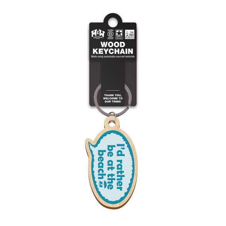 I’d rather be at the beach - Keychain for wholesale by WitWords by M&W Design Co.