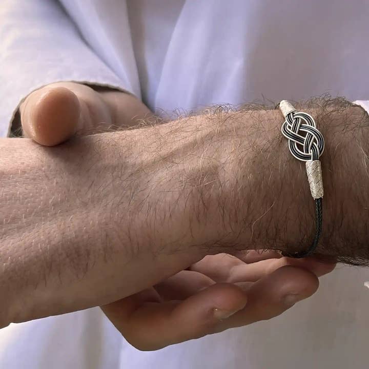 Bracciale infinito in argento 925 per uomo e donna per la vendita all'ingrosso da parte di Karawan Authentic