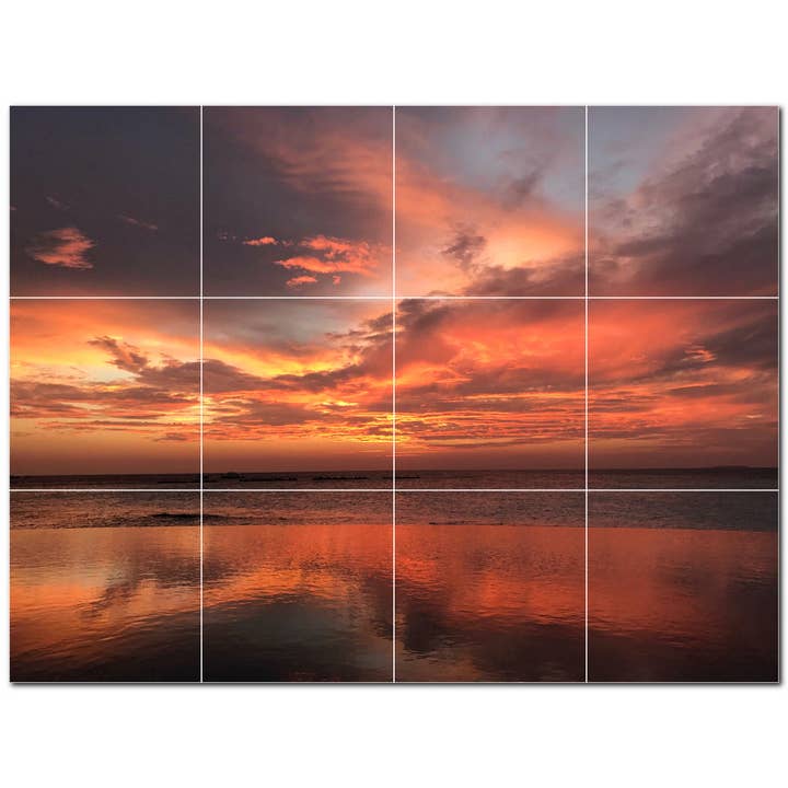 Sunset Keramiska plattor Keramiska plattor Väggmålning PT500960 för wholesale av Picture-Tiles.com