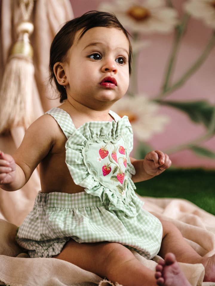 Strawberry Fields Romper - Minty for wholesale on Faire2