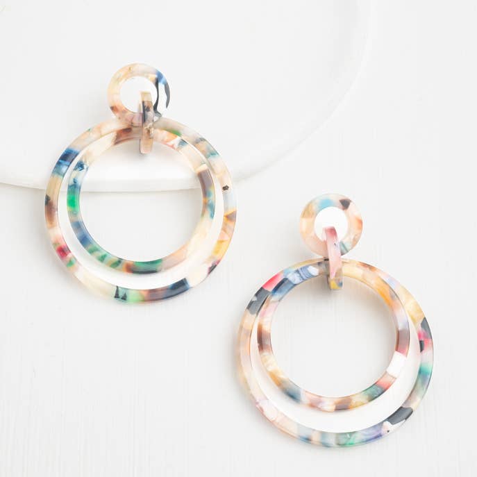 Starfish Project, Inc - Wholesale Dangle Earrings - Margot Multicolored Resin Dangle Earrings