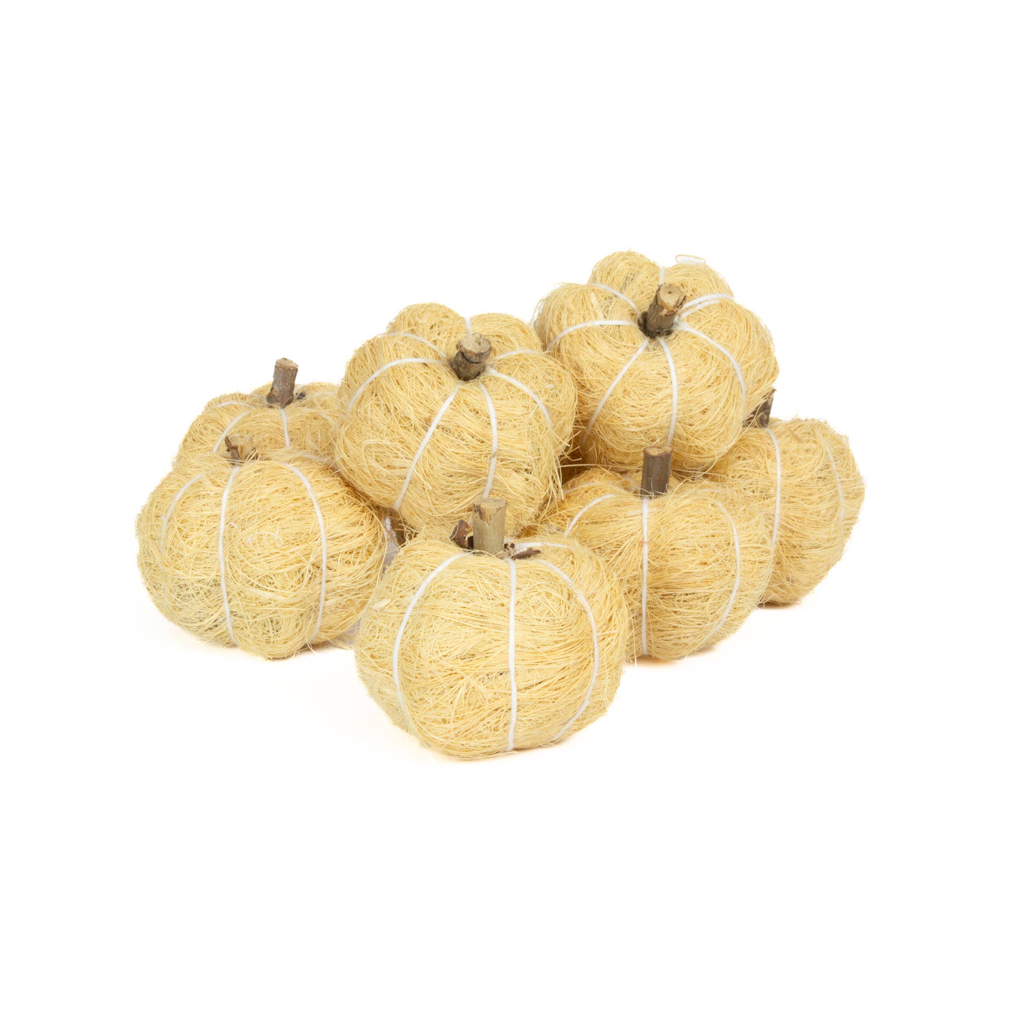 Mills Floral Company - Wholesale Tafelbladdecoratie - Coco Fiber Pumpkins Cream - 9 stuks0