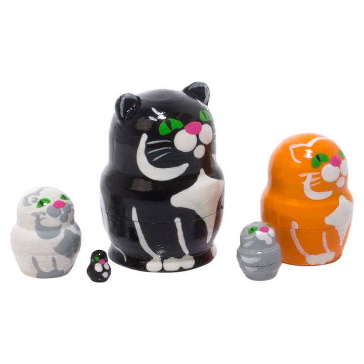 Golden Cockerel - Wholesale Decorative Figurine - Mini Black Cat Doll 5pc./1"2