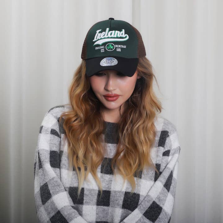 BAS-020B baseball cap New Ireland Turcker for wholesale by Celtic Ore Crafts