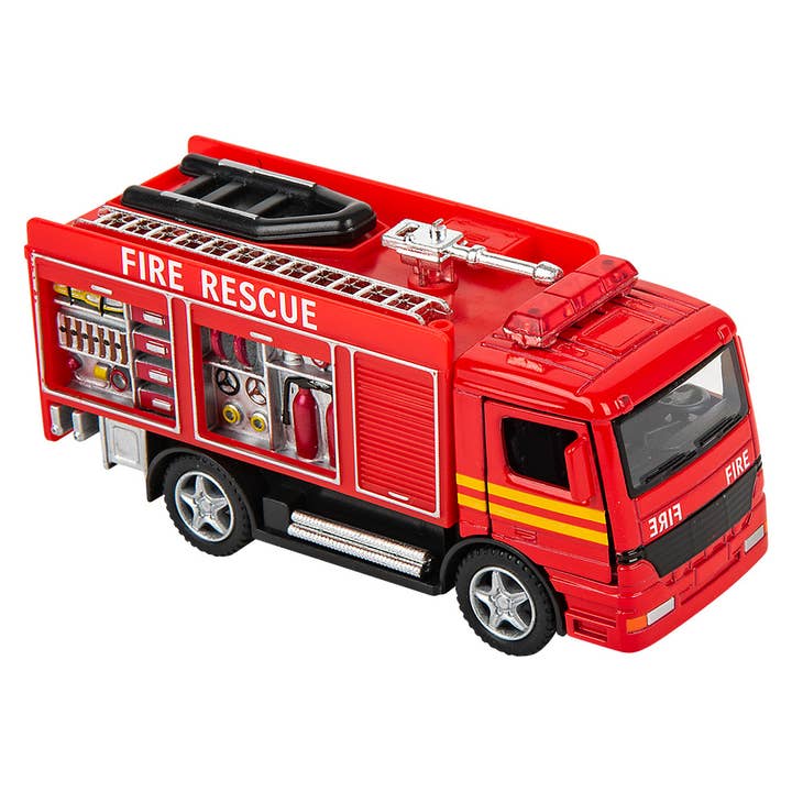 The Toy Network - Wholesale Toy Car/Truck - Kids - 5" Diecast Pull Back Fire Engine Rescue 12/Display5