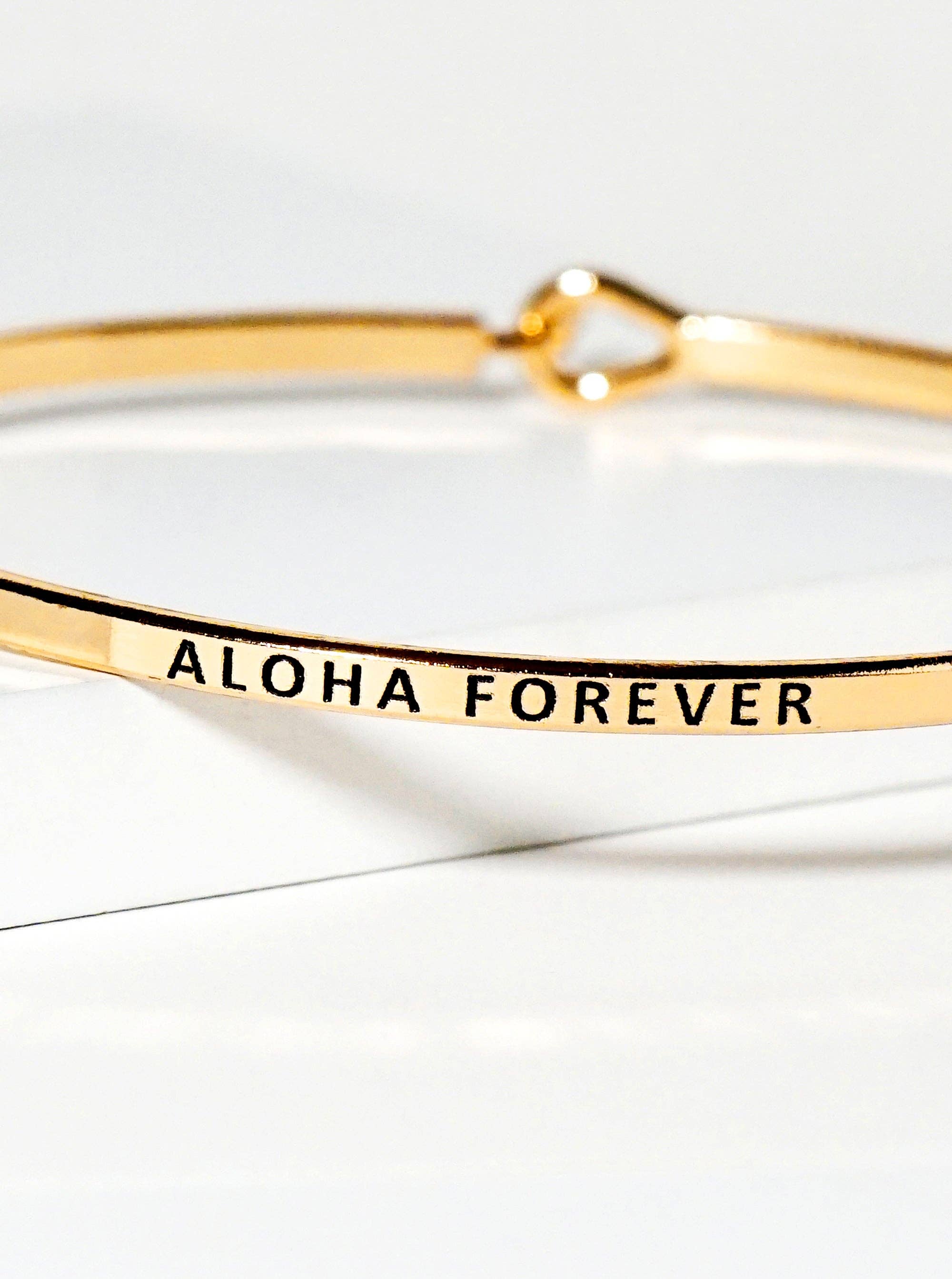 Wild Honey - Wholesale Bangle Bracelet - Aloha Forever Engraved Inspirational Bangle Bracelet2