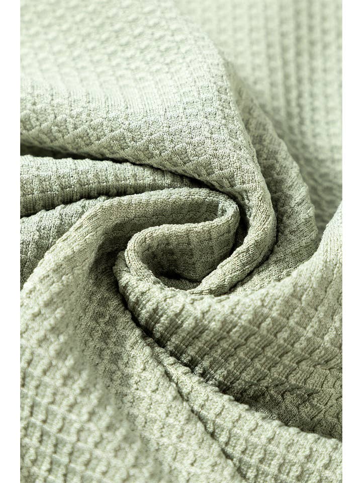 Meadow Mist Green Waffle Wide 3/4 Sleeve Top for wholesale on Faire