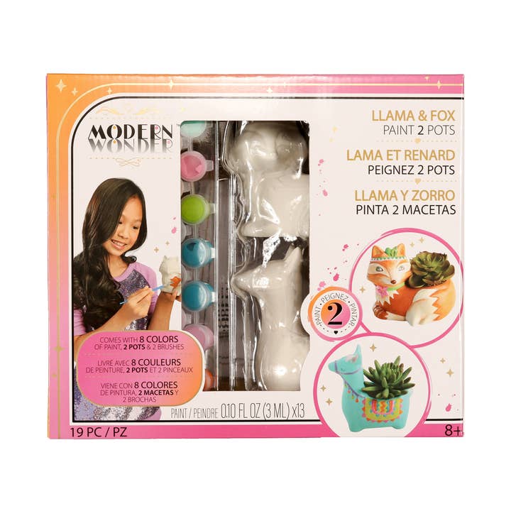 Måla en kruka lama & Fox för wholesale av Modern Wonder