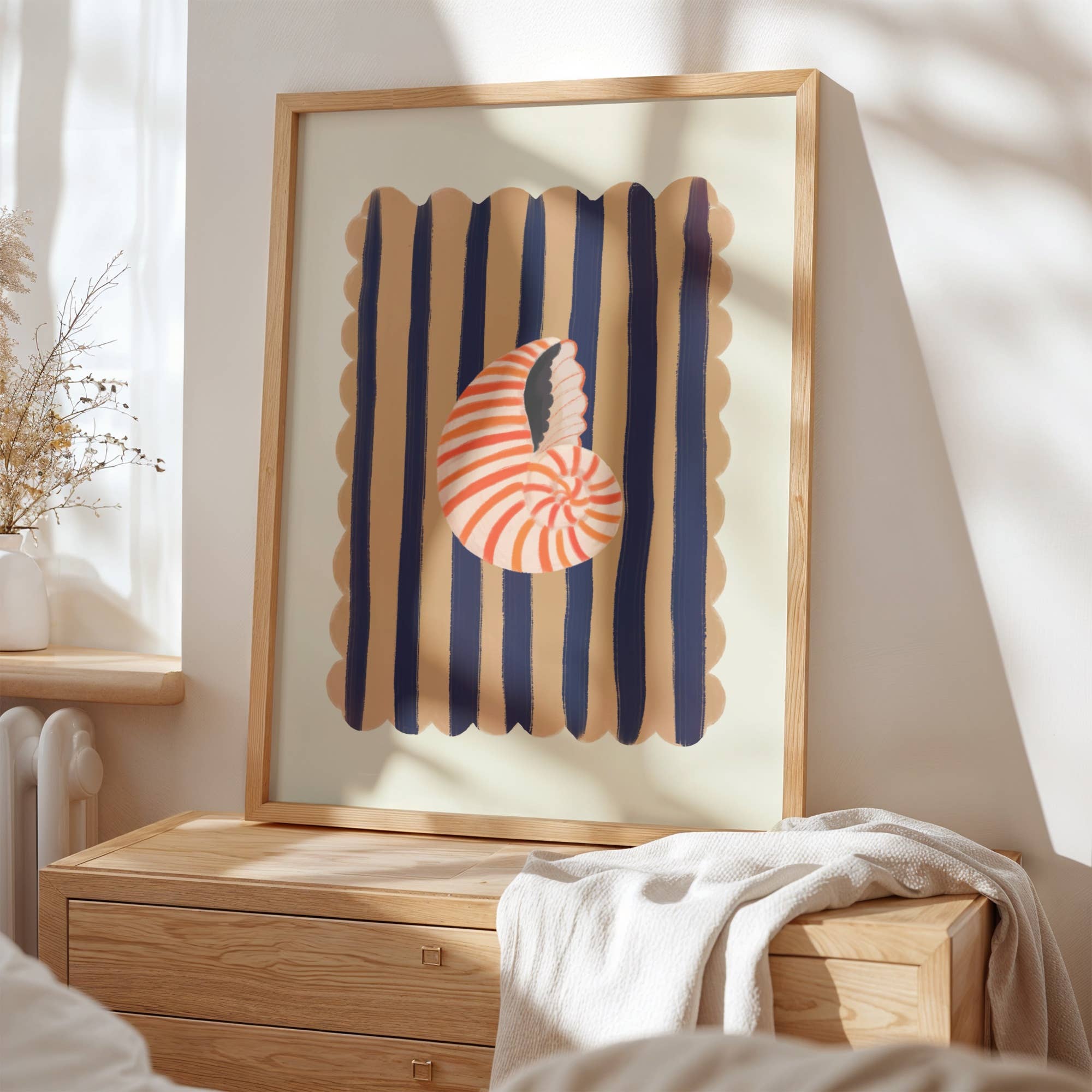 Kate Fox Design - Vendita all'ingrosso Stampa artistica - Striscia rossa, Disegno astratto di conchiglia a mano, Arte della conchiglia3