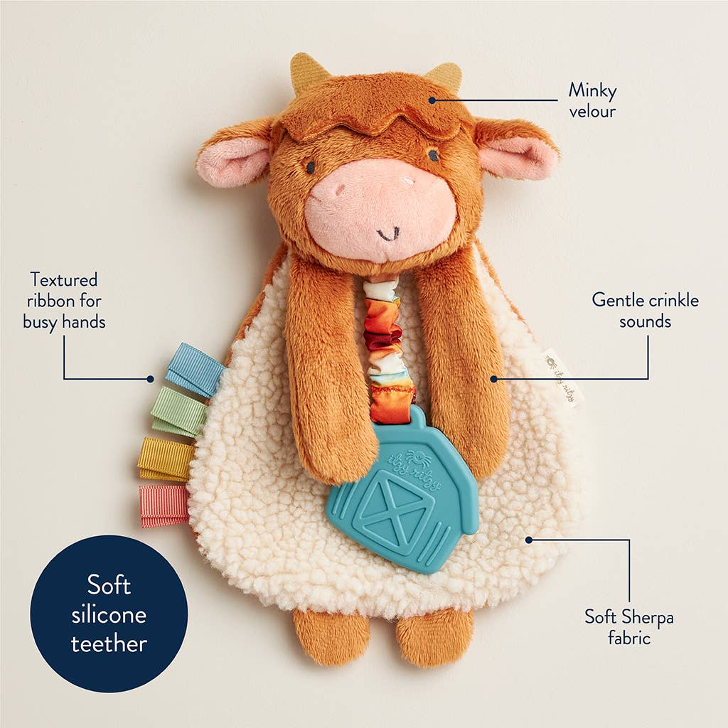 Itzy Ritzy - Wholesale Teether (Not Clip-On) - Baby - Highland Cow Itzy Friends Lovey™ Plush8