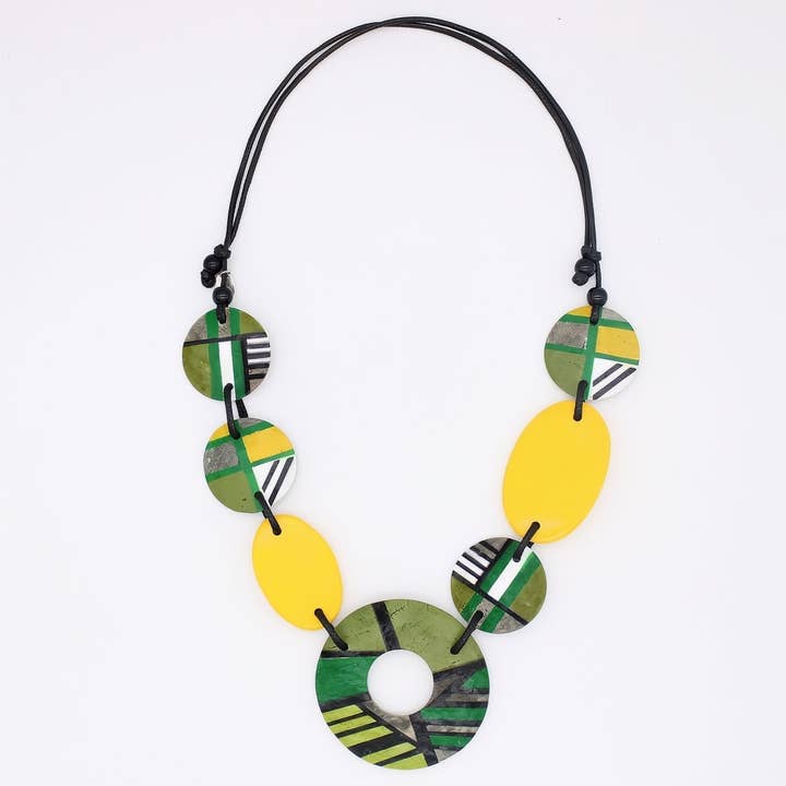 Green Geo Addie Necklace for wholesale by Sylca Designs
