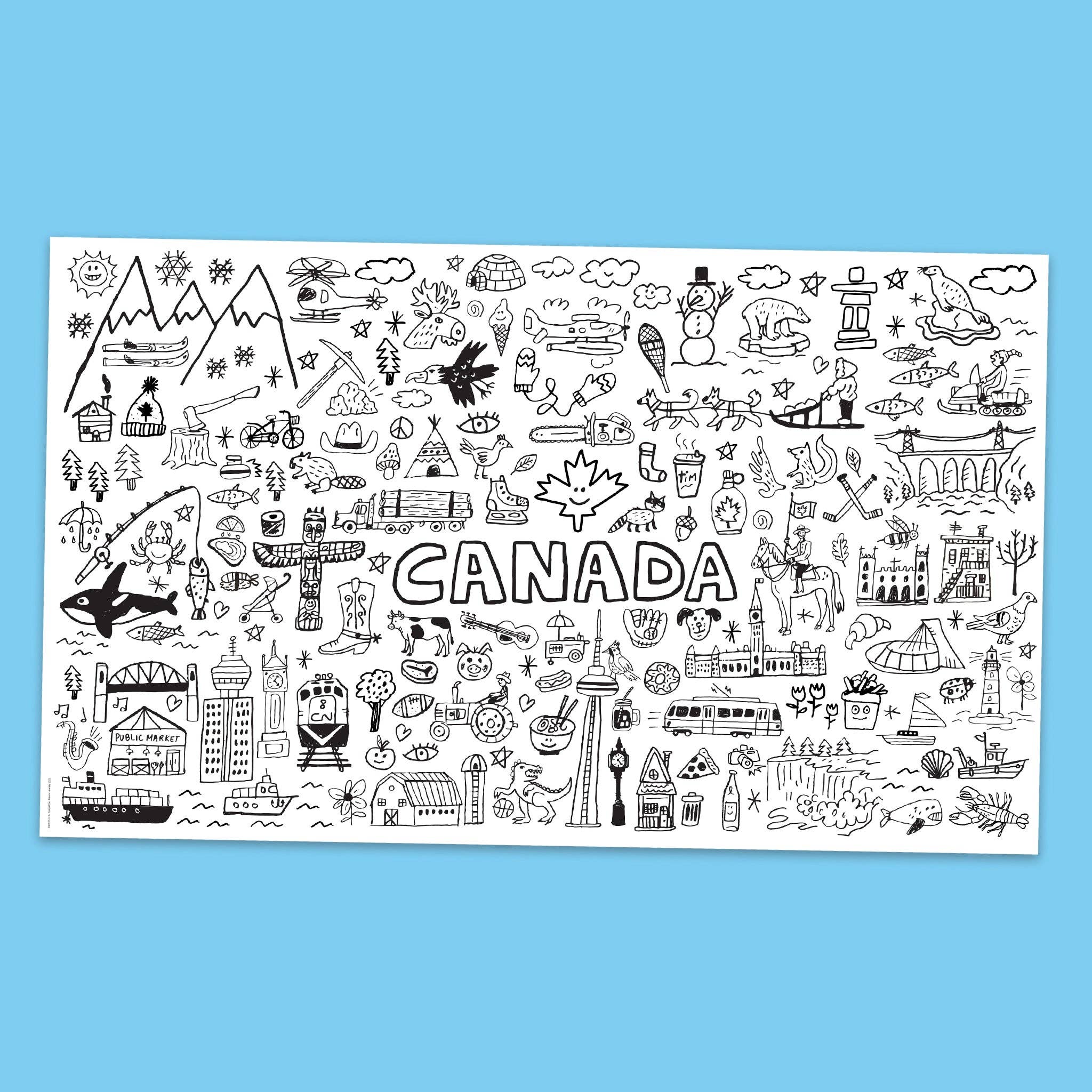Paperole - Wholesale Coloring & Activity Book - Kids & Baby - TOP CANADA, GIANT COLOURING POSTER — by Francis Léveillée2
