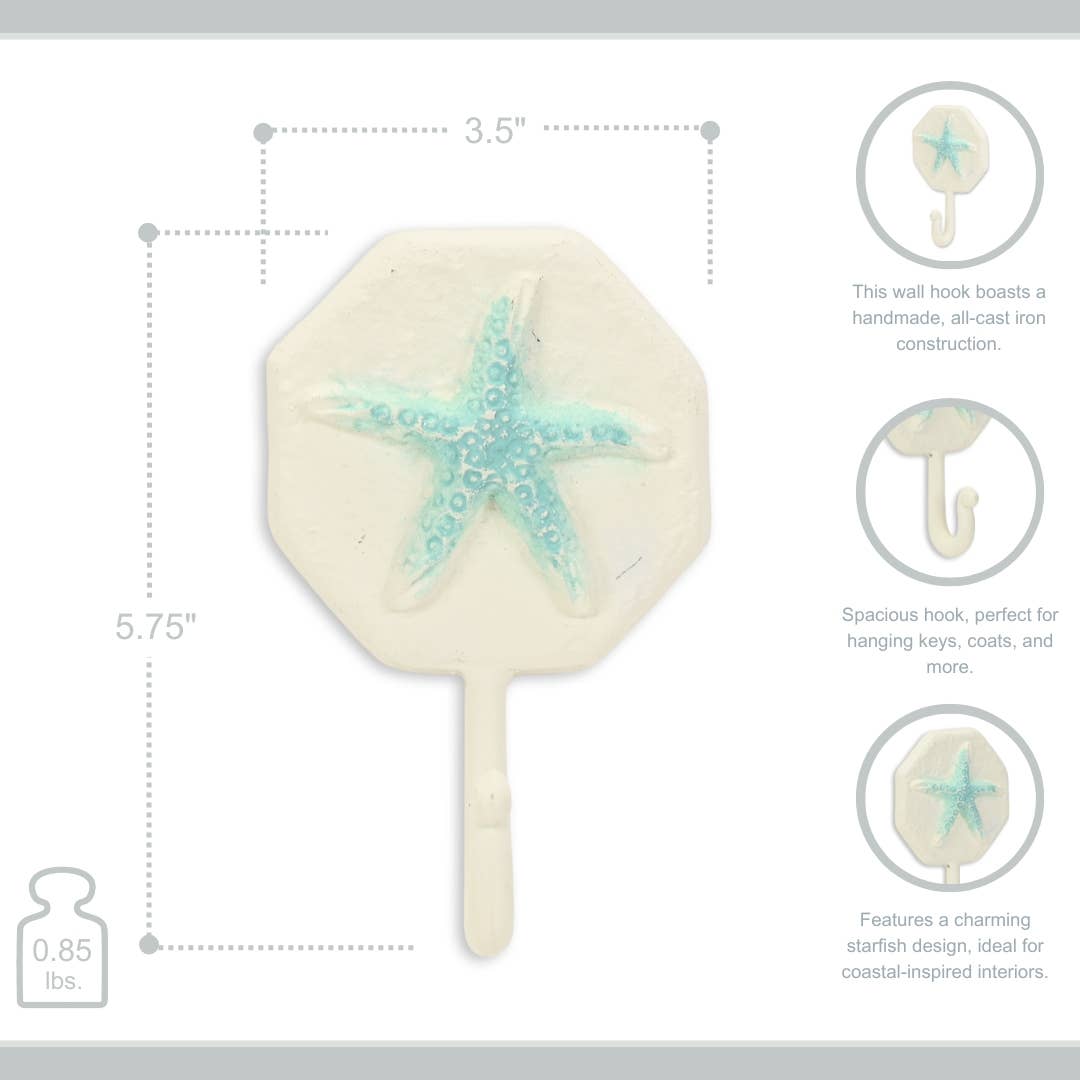 Cheungs Home Decor - Wholesale Wall Hook - Solva Coastal Colored Cast Iron Wall Hook13