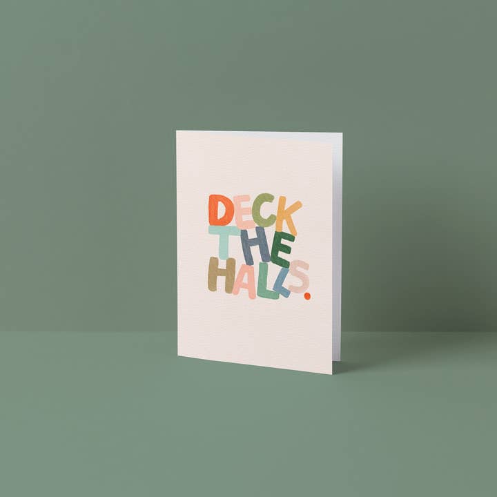 Deck the Halls Christmas card for wholesale by Martha Ratcliff Illustration