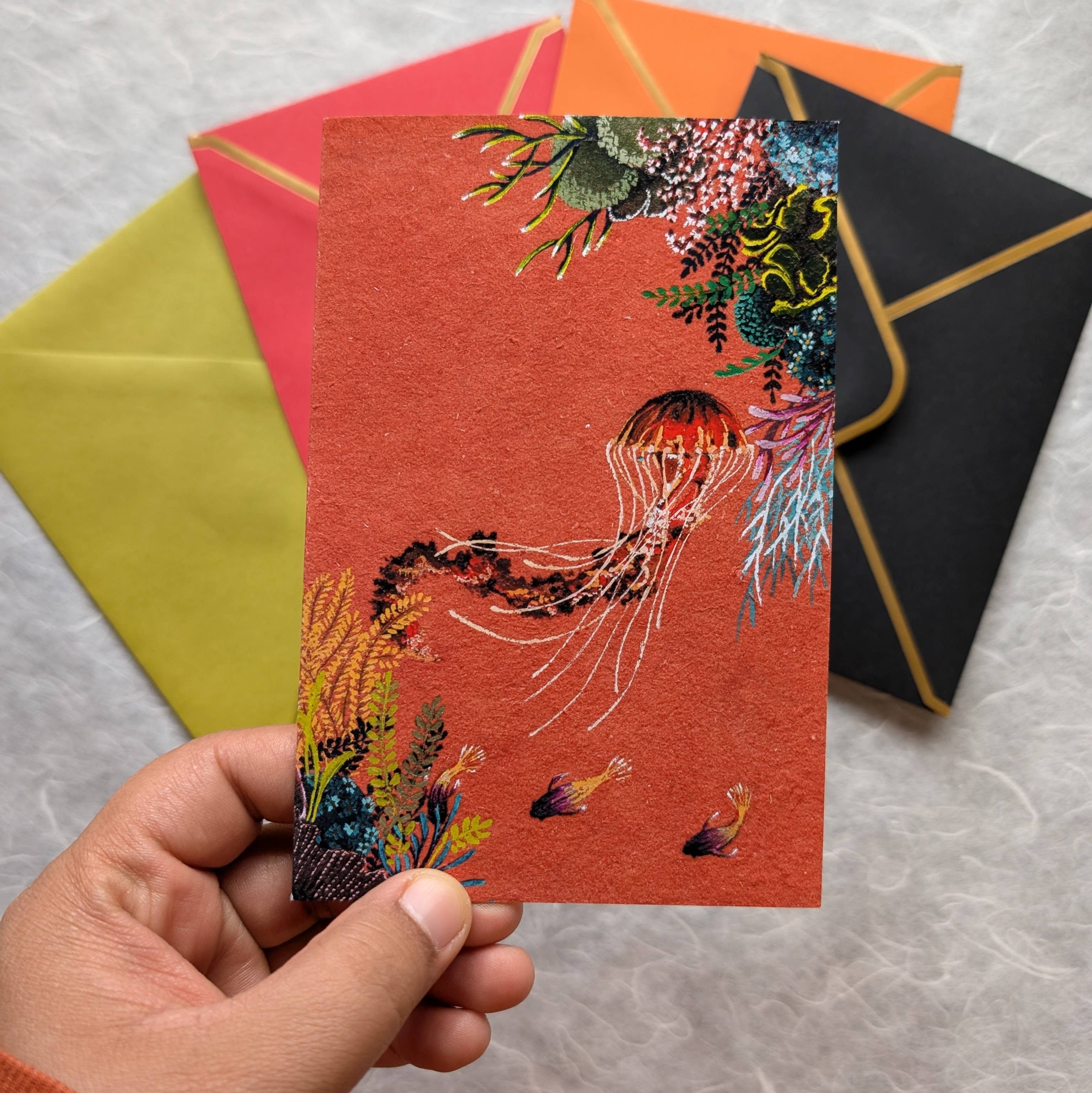 Mantis Shrimp Monocles - Wholesale Everyday Greeting Card - Black Sea Nettle Greeting Card1