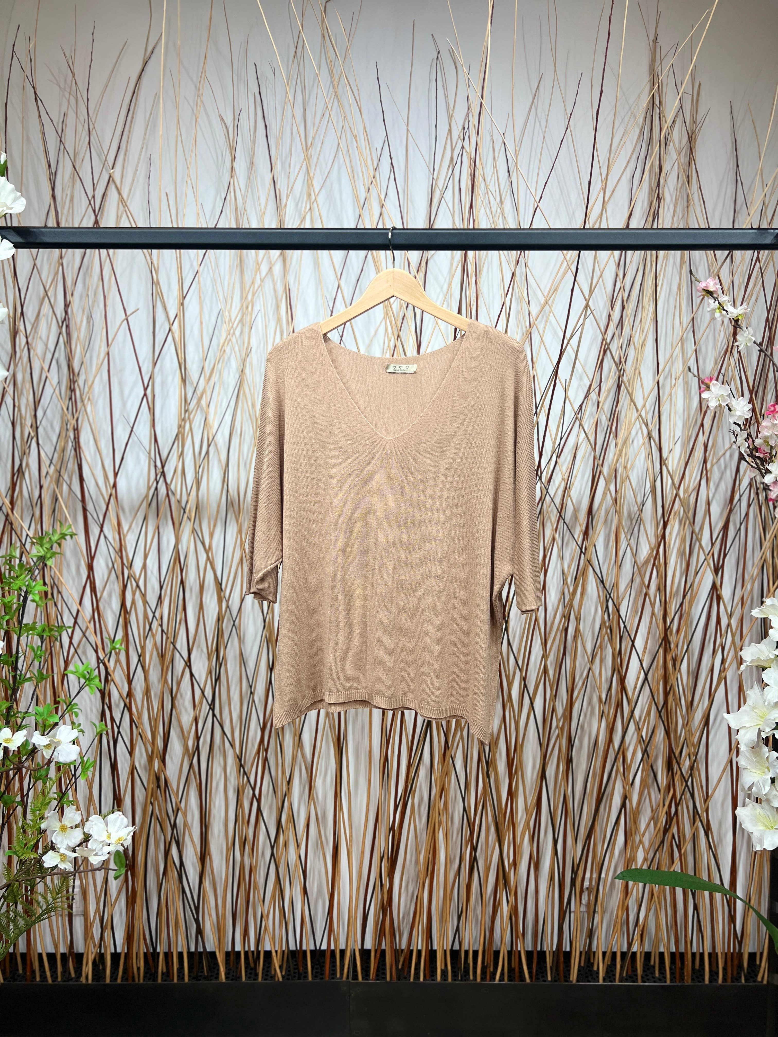 L'Emotion - Vendita all'ingrosso Maglione tricot - Donna - Maglione lavorato a maglia a maniche lunghe con scollo a V in modal 2