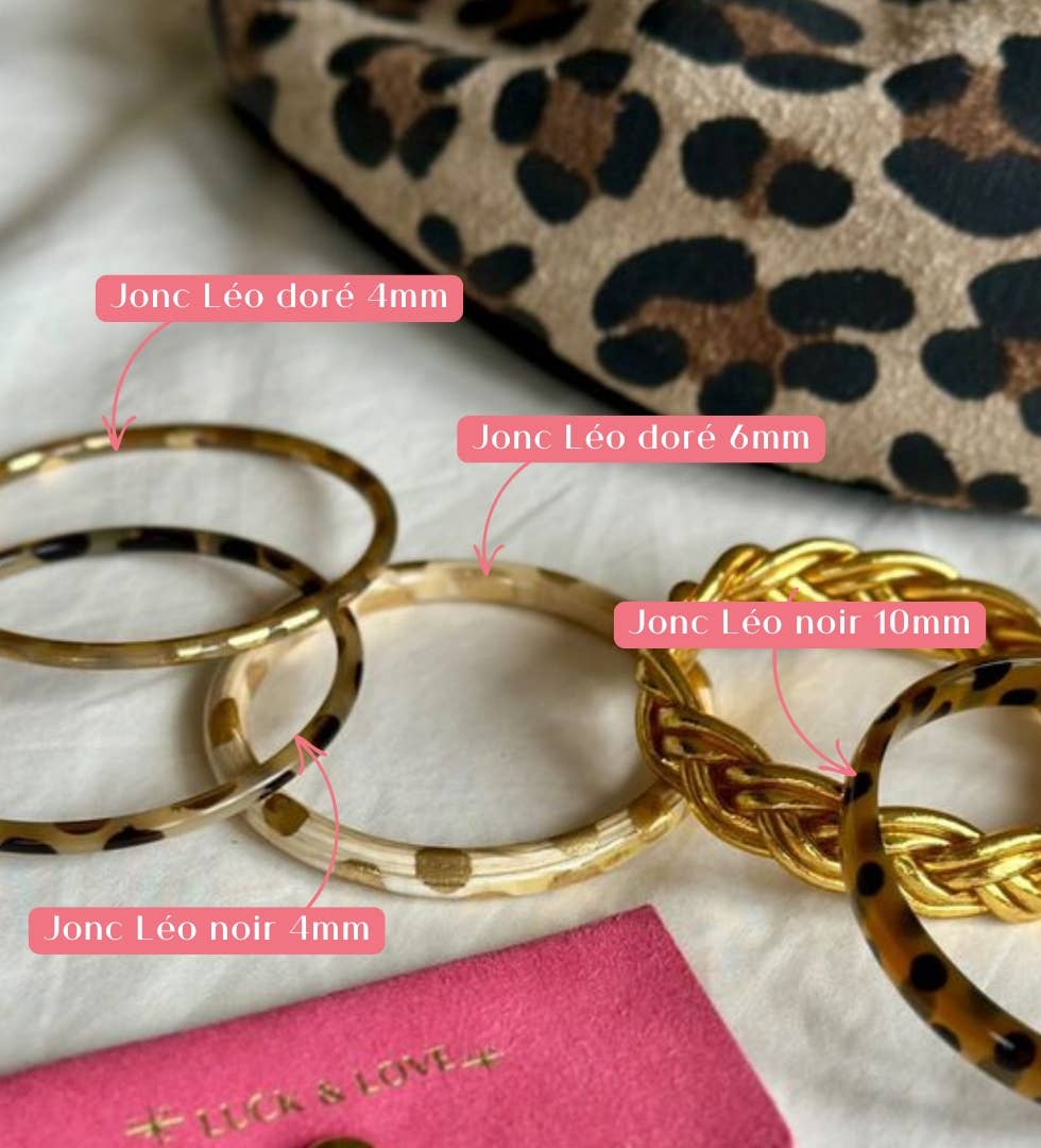 JolieJulie-MaLune-VentiLLo – wholesale Manschettarmband – 1 Léo armband GOLDEN i horn 4 mm4