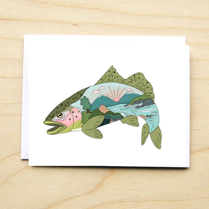 Sunset Fish Card for wholesale by KTF Design Co.