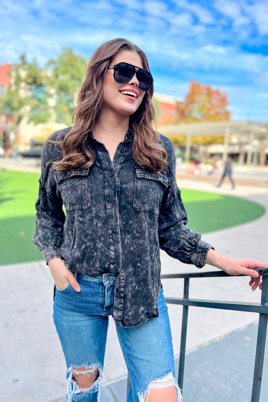 Jess Lea - Wholesale Button Down Shirt - Women's - Dean Button Up Top10