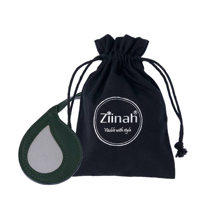 Acessório de couro elegante e reflexivo (verde musgo) por atacado de Ziinah - vizible with style