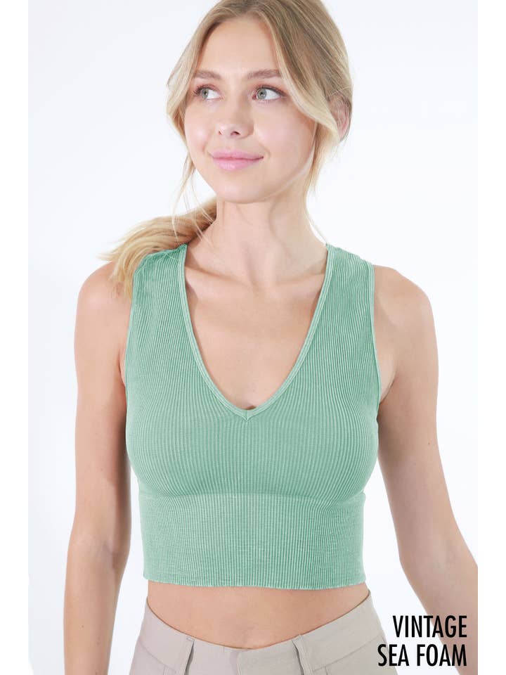 NIKIBIKI - Wholesale Knit Top - Women's - NS8192 - Vintage Plunge V-Neck Seamless Crop Top34