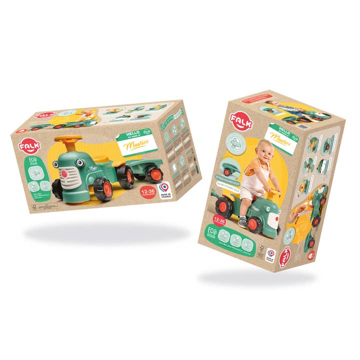 American Hobbies & Merchandising - Wholesale Toy Car/Truck - Kids - Falk Maurice Push Walker Ride-on W/ Trailer 1-3 Years FA901C11