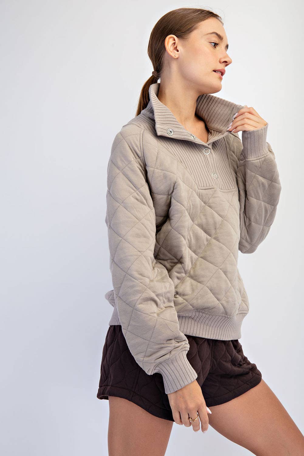 Rae Mode - Wholesale Lounge Top - Women's - QUILTED SNAP PULLOVER17