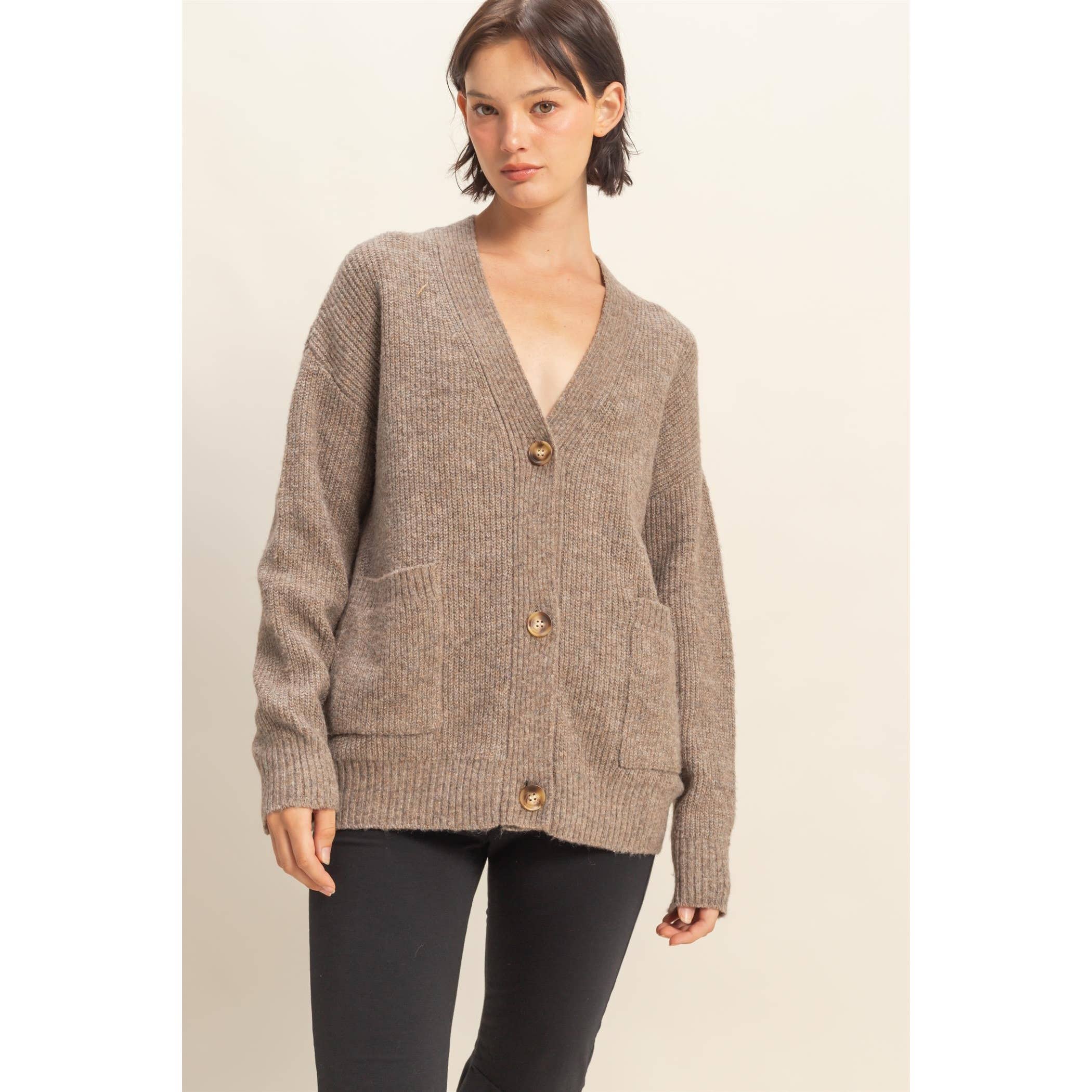 HYFVE - Wholesale Cardigan - Women's - Oversized Sweater Cardigan With Front Pockets3