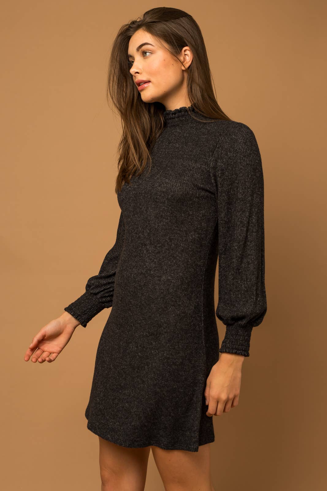 Black LONGSLEEVE MIDI DRESS for wholesale on Faire2