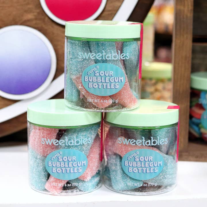 The Nut Garden, Sweetables, Utah Truffles - Wholesale Gummy - Sweetables | Jumbo Sour Bubble Gum Bottles