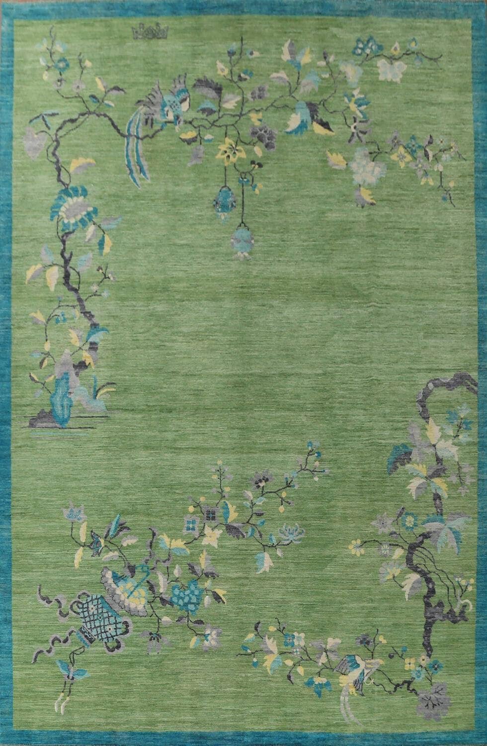 Maia Homes - Wholesale Area Rug - Chinoiserie Peacock Wool Hand Knotted Area Rug0