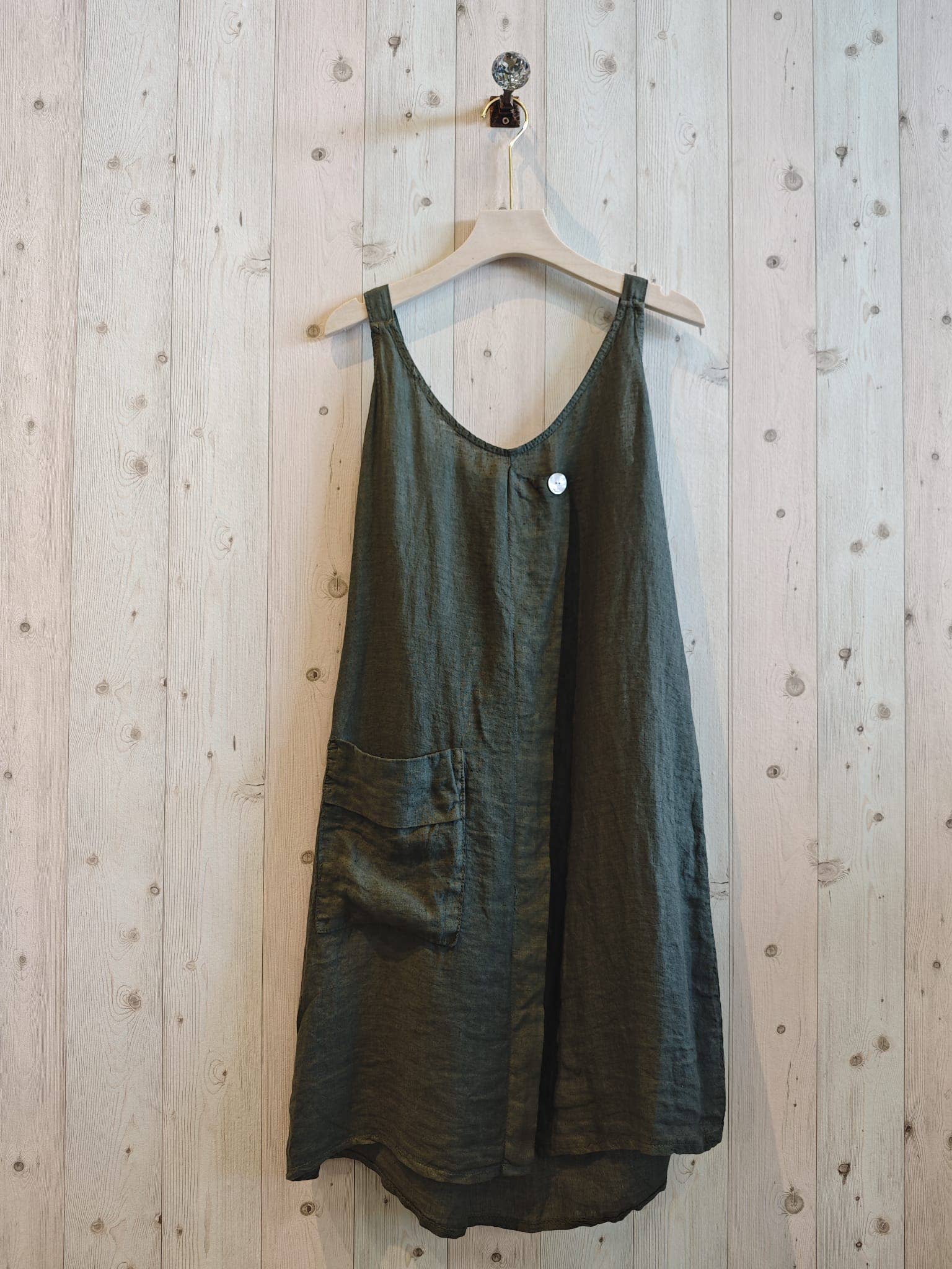 Linen & More – Großhandel Kleid – Damen – Kleid mit 100 % Leinen-Tasche4