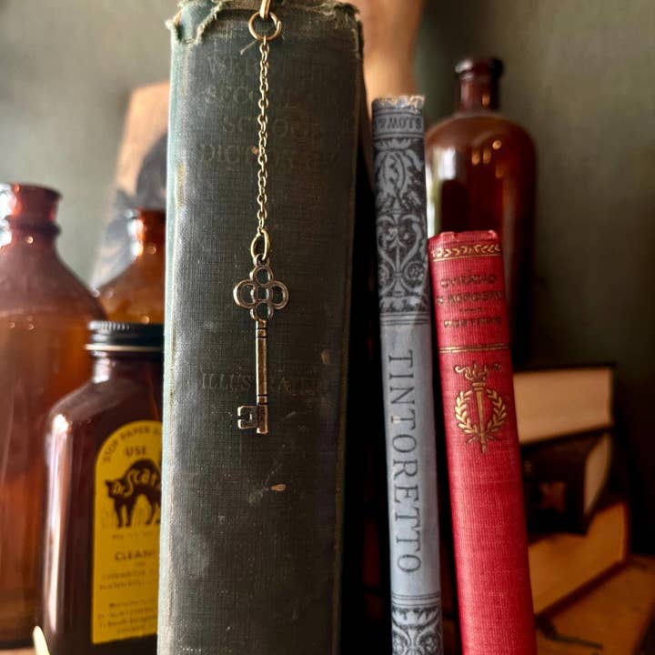 Vintage Skeleton Key Bookmark: Gothic Book Lover Gift for wholesale by Kaleigh Day Art