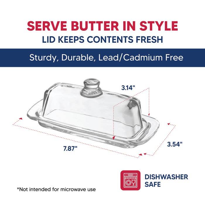 HIC - Harold Import Co. - Wholesale Kitchen Tool/Gadget - HIC Kitchen Glass Butter Dish With Lid7