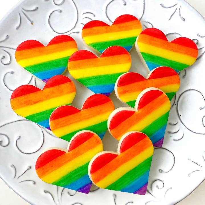 marzipops - Wholesale Cookie - Gourmet Marzipan Candy Pride Rainbow Hearts 3