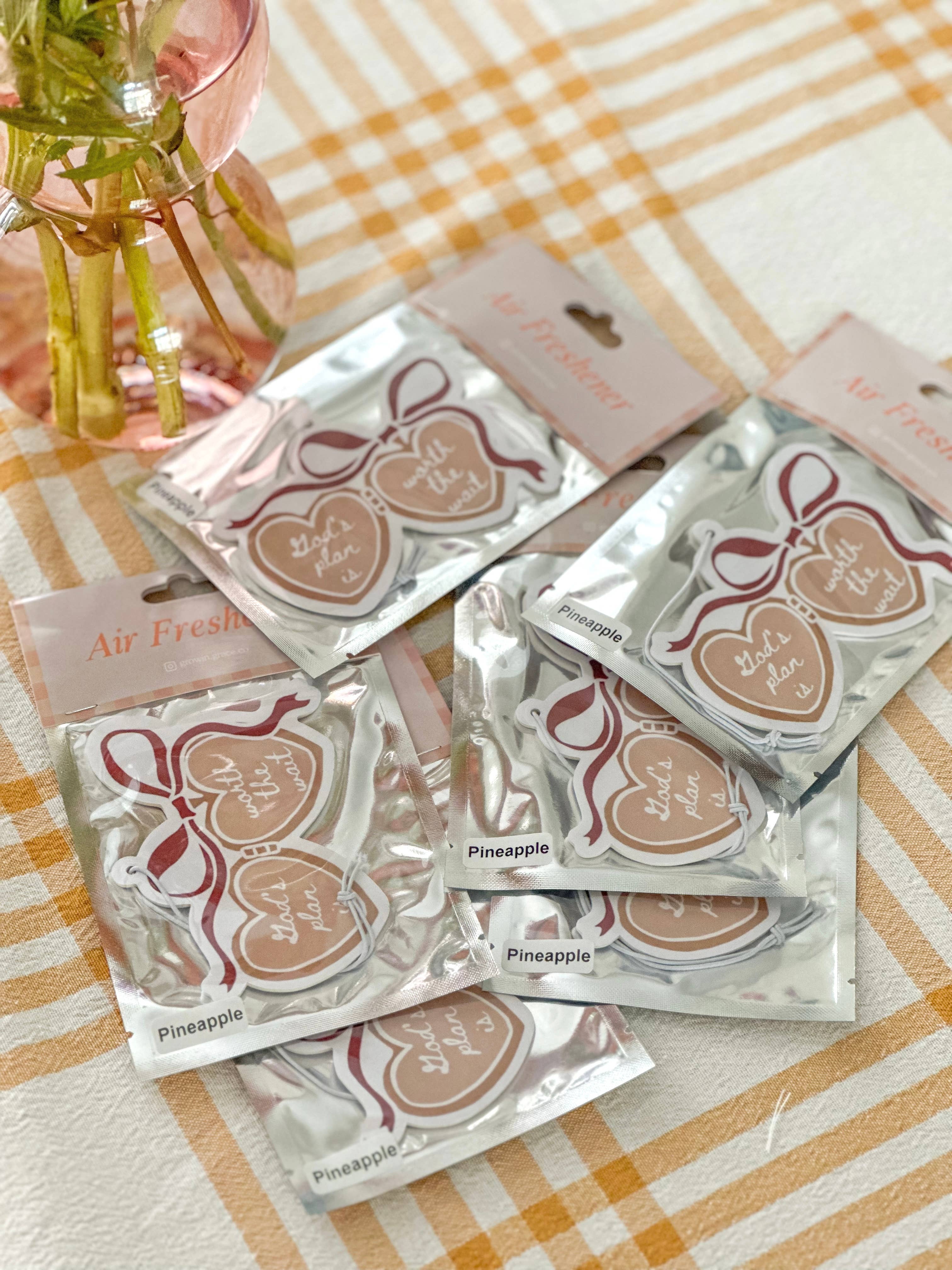 Grow in Grace - Wholesale Air Freshener - God's plan is worth the wait, cute car air freshener 1