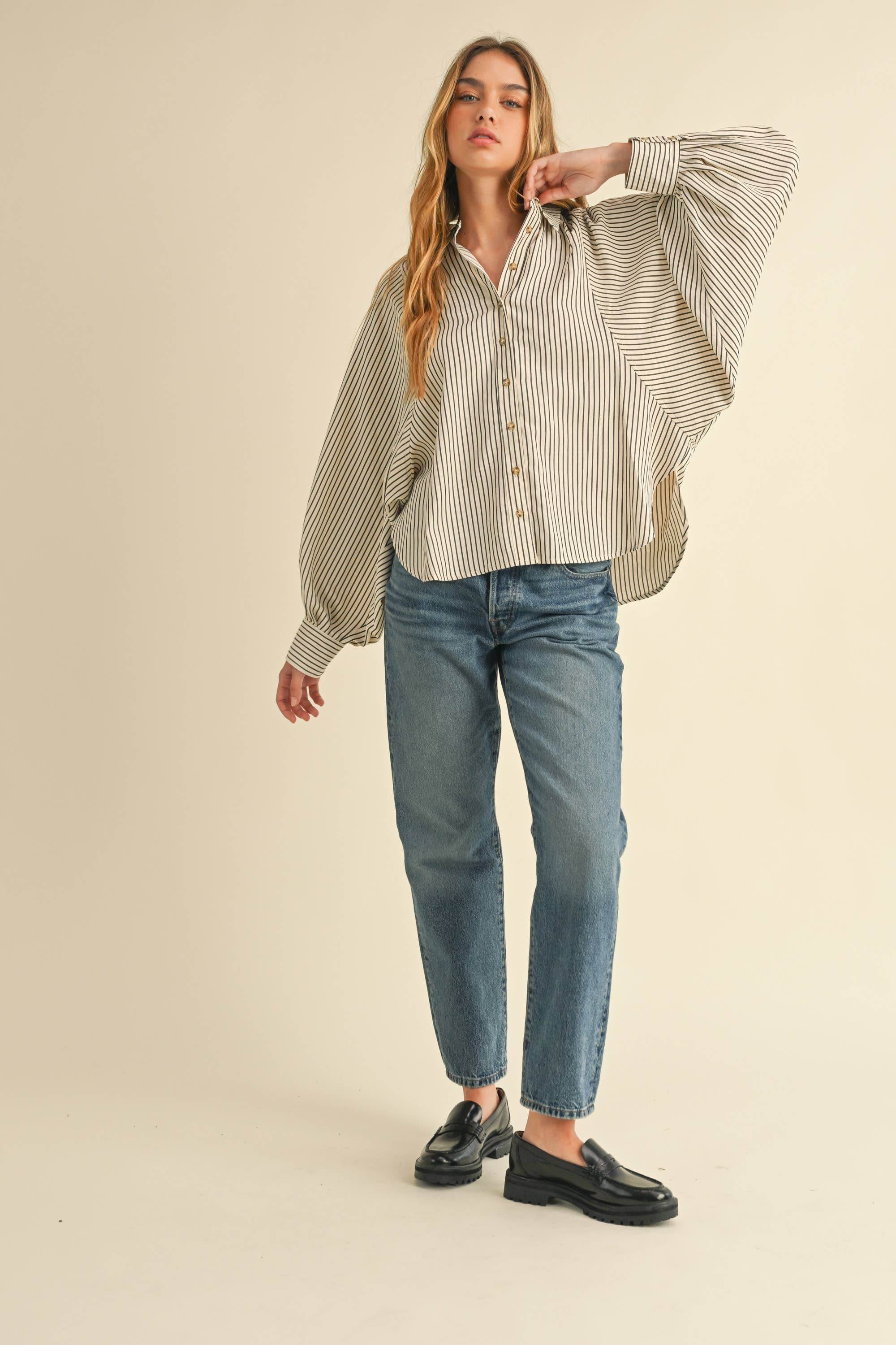 LT1106-J Reglan Stripe Shirt for wholesale on Faire1