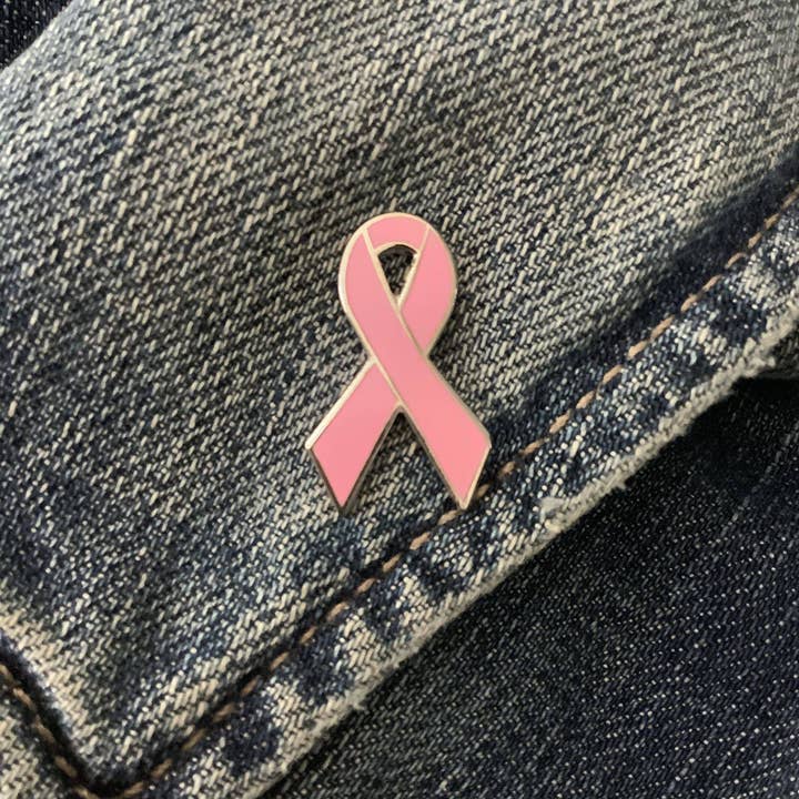 Pink Awareness Ribbon Enamel Pin for wholesale by Dream Maker Pins