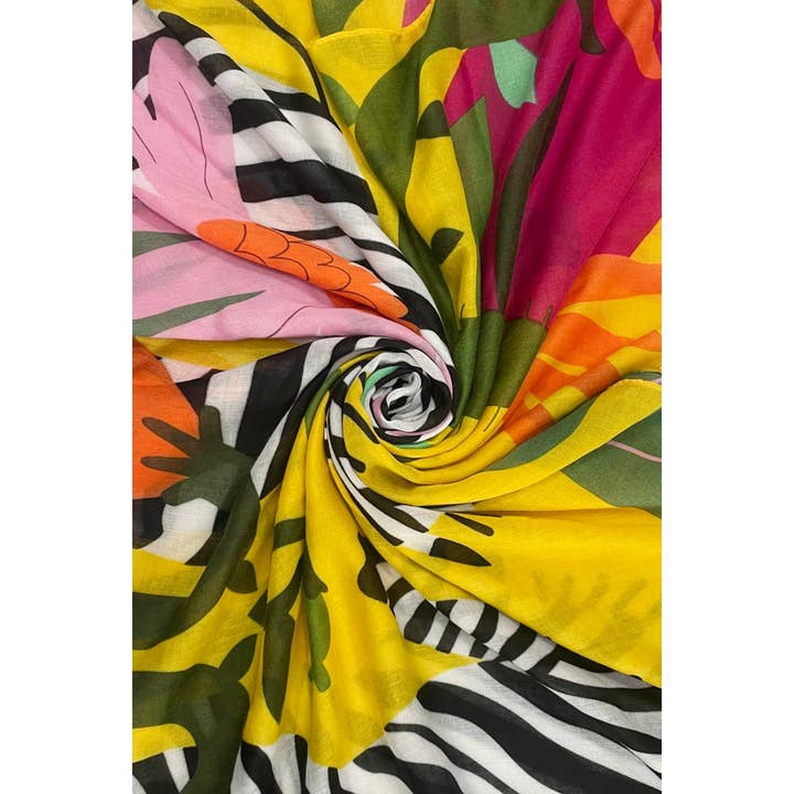 Fashion Scarf World - Wholesale Scarf – Women's - Bright Zebra Jungle Print Square Scarf7