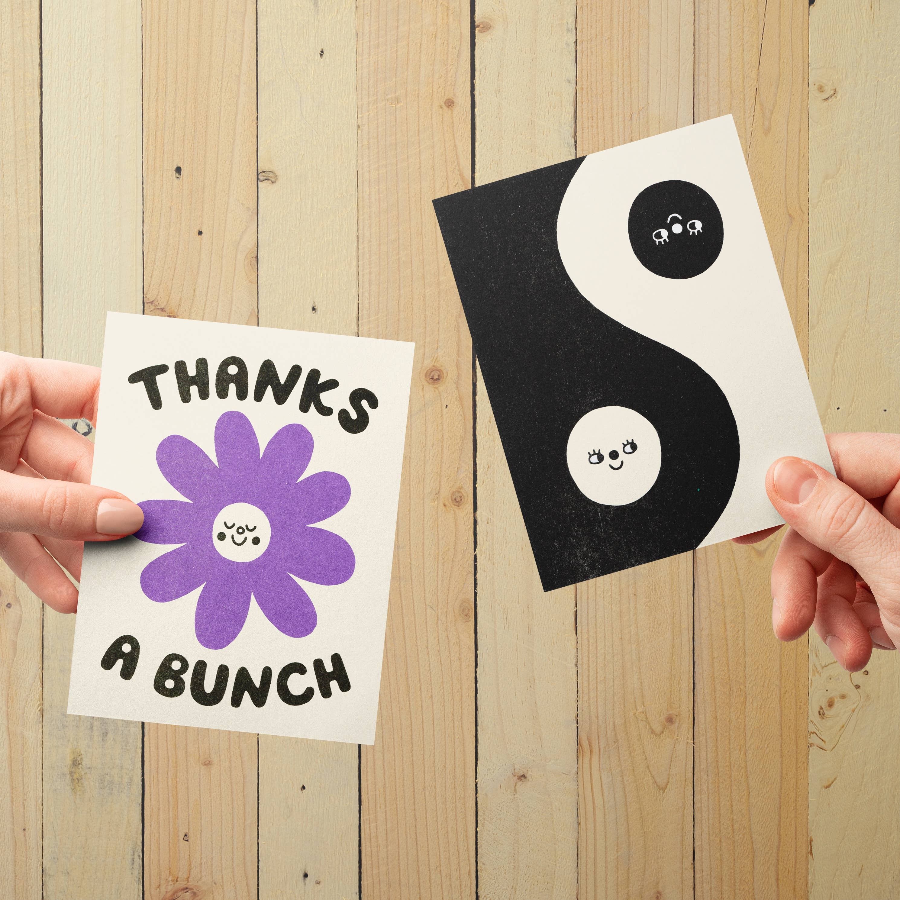 Beetle Ink Co. - Wholesale Everyday Greeting Card - Yin Yang Friends Risograph Card1