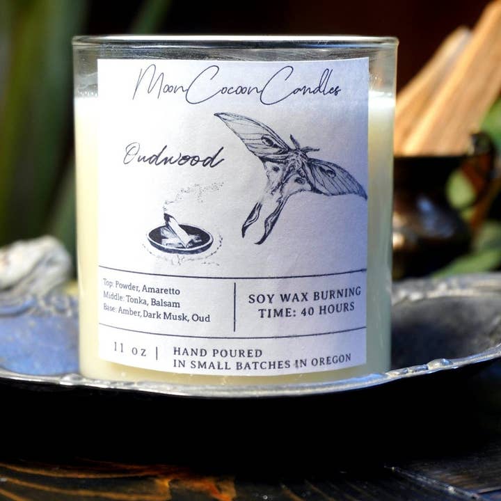 Moon Cocoon Candles - Wholesale Jar/Filled Candle - Oudwood