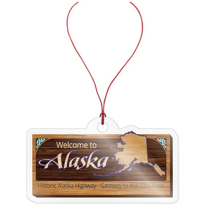 Ornement - panneau « Bienvenue en Alaska » pour la vente par Morris Magnets