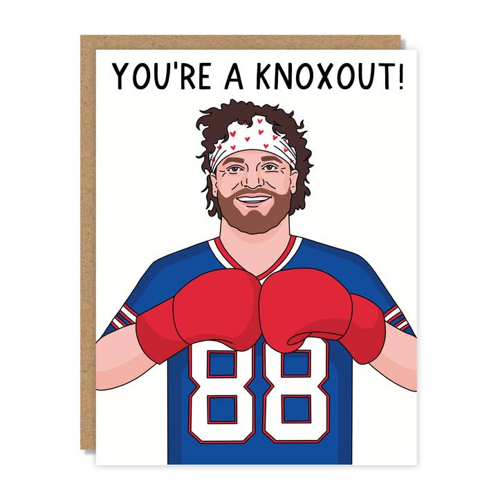 You're a Knoxout! Dawson Knox Buffalo Bills Card for wholesale by Tiny Buffalo Designs Co.