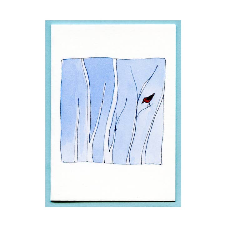 Red Bird Enclosure Card for wholesale by Zucchini Fish