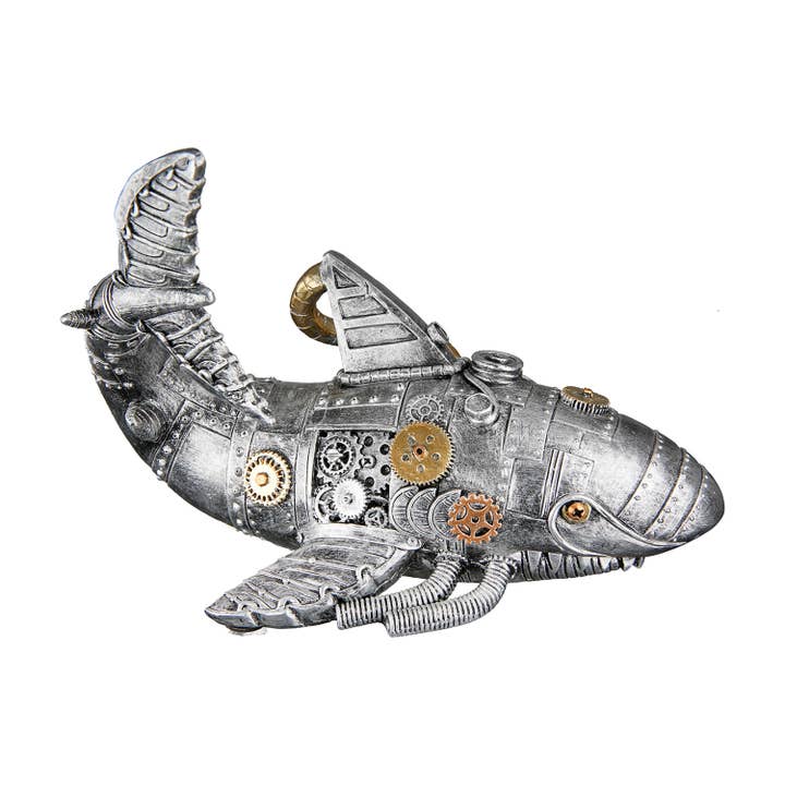 Gilde Handwerk Macrander GmbH & Co. KG - Wholesale Decorative Figurine - Steampunk Shark Figure H.16.5 cm2